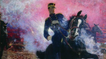 1914 Pintura - El rey belga Alberto en el momento de la explosión de la presa en 1914 1914 Ilya Repin